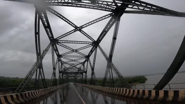 Amona Bridge Goa Monsone — Video Stock
