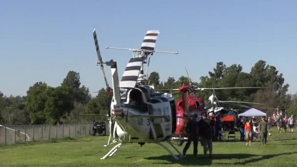 Des Hélicoptères Exposés Public Lors Spectacle Aérien — Video