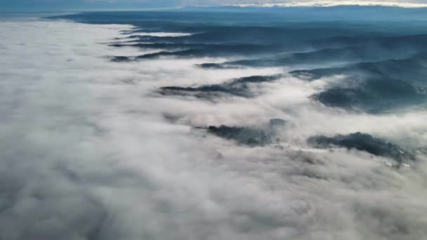Timelapse Fog Pouring Valleys — Stock Video