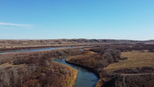 Zuidelijke Oever Boven Red Deer River Alberta Canada Uitzicht Een — Stockvideo