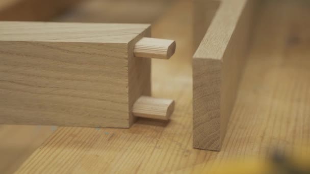 Drewno Białego Dębu Domino Dębowe Gotowe Smażenia — Wideo stockowe