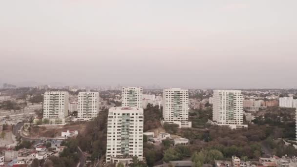 Drone Wide Angle Shot Enramada Cityscape Mexico City Overcast Day — Stock Video