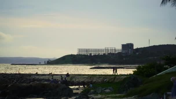 Déplaçant Timelapse Les Gens Marchent Sur Little Buddha Pier Mui — Video