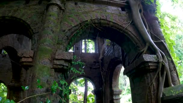 Vieja Casa Abandonada Ruinas Goa India — Vídeo de stock