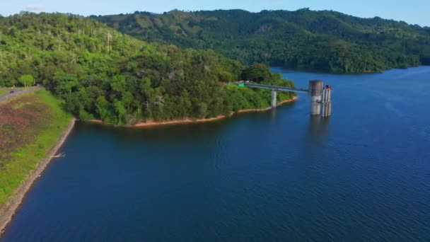 Hatillo Dam Dominicaanse Republiek Panoramisch Uitzicht Vanuit Lucht — Stockvideo
