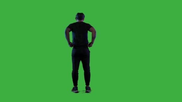 Hombre Atlético Milenios Experimentando Realidad Virtual — Vídeo de stock