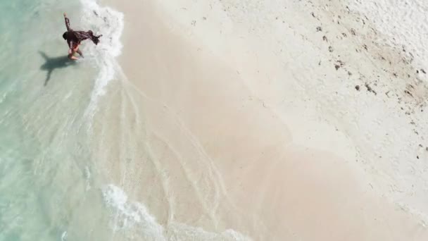 Idyllischer Tropenurlaub Der Dominikanischen Republik Weißen Sandstrand Mit Türkisfarbenem Wasser — Stockvideo