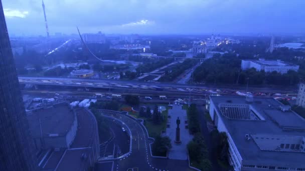 Unikalny Timelapse Głównej Drogi Moskwie Rosja Gdzie Widzimy Piruli Lub — Wideo stockowe