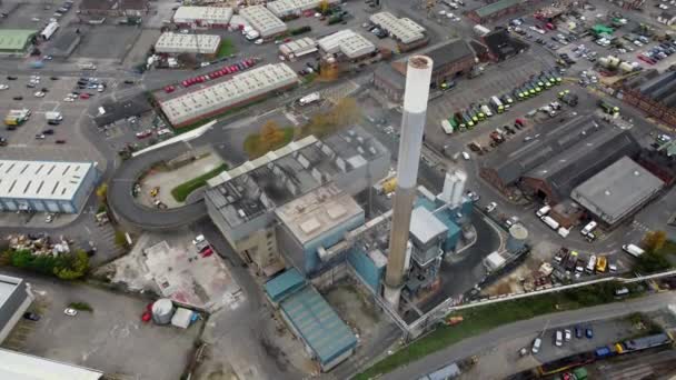 Nottingham Incinerator Waste Recycling Nottingham City Luchtfoto Drone Beeldmateriaal Waste — Stockvideo