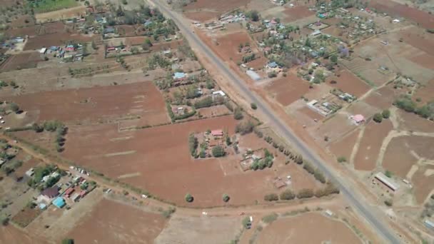 Beautiful Aerial Rustic Countryside Kenya — Stock Video