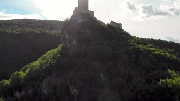 Die Burg Sokolac Bei Sonnenuntergang Dies Ist Norden Bosniens Der — Stockvideo