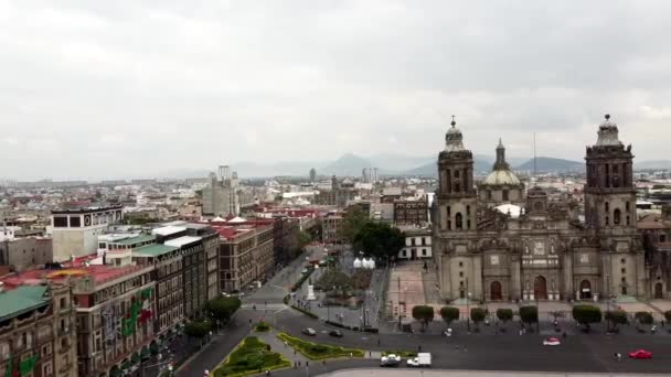 Pemandangan Udara Katedral Metropolitan Pusat Sejarah Mexico City — Stok Video