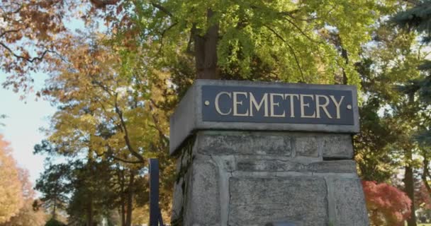 Bir Taş Mezarlığının Geniş Tarlası Sütun Şareti — Stok video