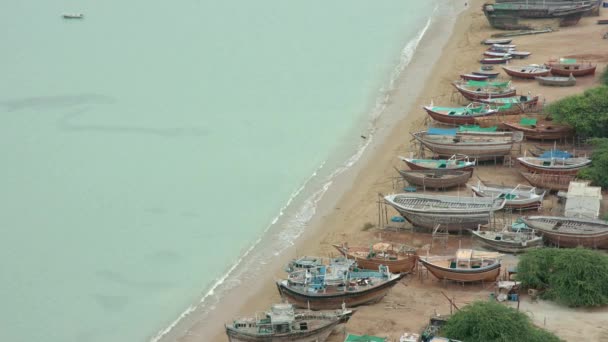 Pakistan Gwadar Balochistan Daki Güzel Sahilde Balıkçı Tekneleri — Stok video