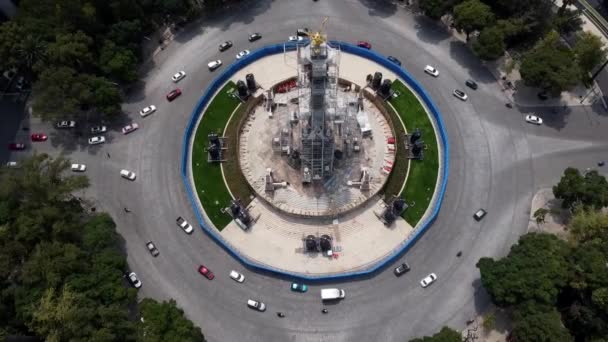 Veduta Aerea Cerchio Del Traffico Rotonda Città Del Messico All — Video Stock