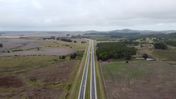 Vista Drone Rota Uruguai — Vídeo de Stock
