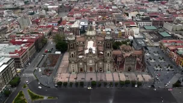 Flygfoto Över Metropolitan Cathedral Mexico City — Stockvideo