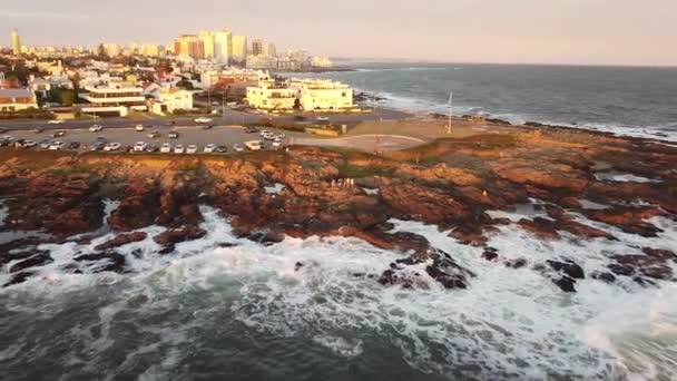 Stadssiluett Punta Del Este Uruguay Från Drönare — Stockvideo