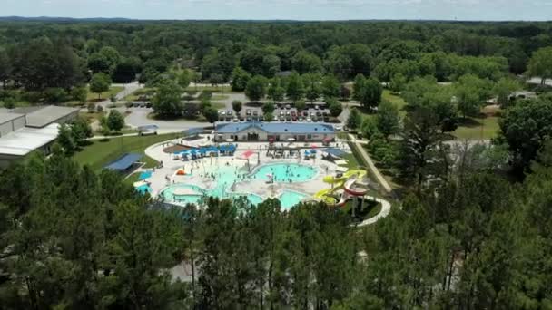 Luchtfoto Drone Van Een Waterpark Georgia — Stockvideo