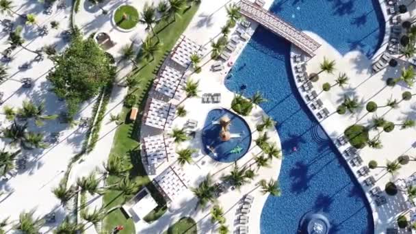 Vuelo Drone Hotel Cancún México Riviera Maya Vacaciones — Vídeo de Stock