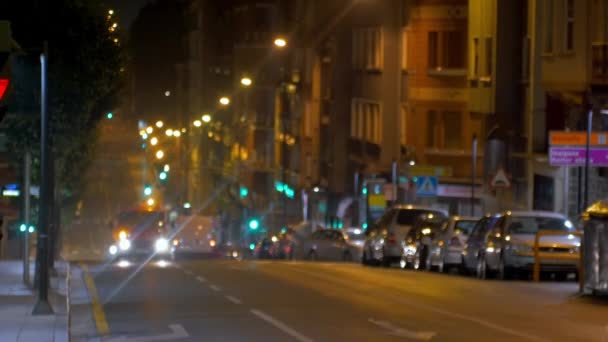 Image Une Route Nuit Voit Passer Des Camions Des Voitures — Video