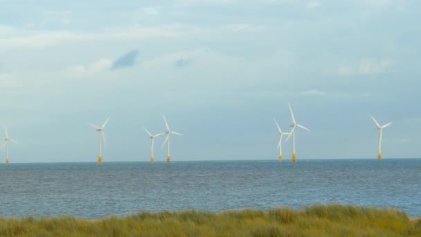 Scroby Sands Wind Farm Sulla Costa Marittima Great Yarmouth Inghilterra — Video Stock