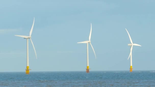 Scroby Sands Windmill Farm Costa Great Yarmouth Inglaterra Tiro Estático — Vídeo de stock