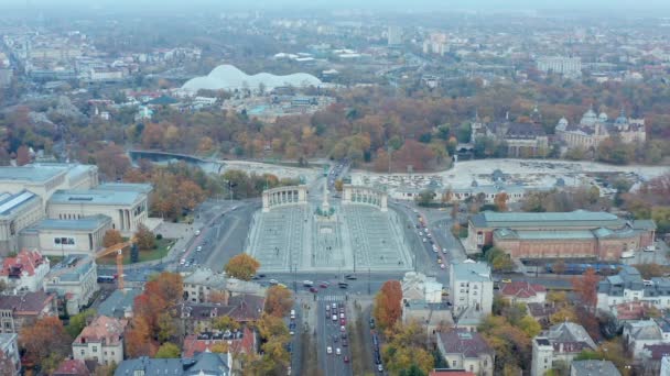 Statische Aufnahme Des Heldenplatzes Budapest Ungarn — Stockvideo