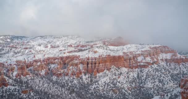 Time Lapse Bryce Canyon National Park Winter Season Snow Capped — Stock video