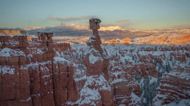 Bryce Canyon National Park Utah Time Lapse Día Invierno Snow — Vídeo de stock