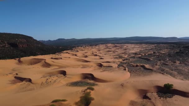 Drone Tiro Panorámico Través Pink Coral Sand Dunes State Park — Vídeo de stock