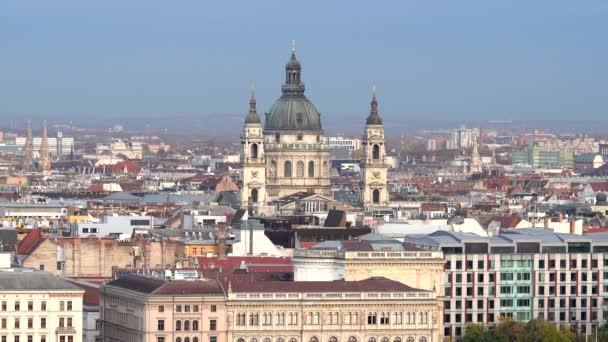 Facciata Posteriore Della Basilica Santo Stefano Budapest — Video Stock