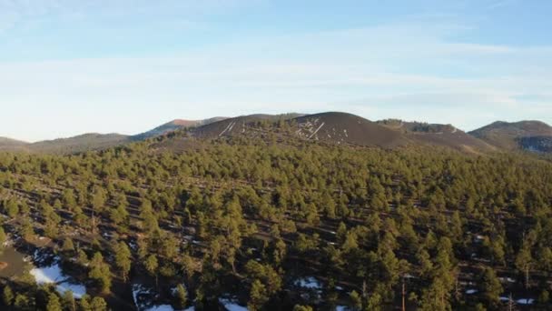 Vista Panorâmica Vulcão Sunset Crater Monumento Nacional Arizona Aviação — Vídeo de Stock