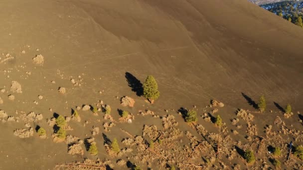 Drone Vlucht Helling Van Jaren Oude Sintelkegel Vulkanische Lava Bergen — Stockvideo