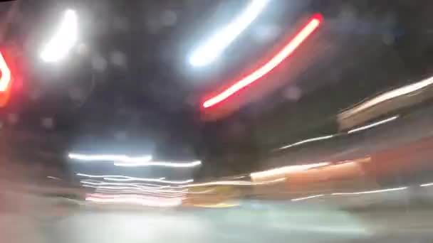 Avond Hyper Lapse Rijden Door Straten Van Stad Toronto Ontario — Stockvideo