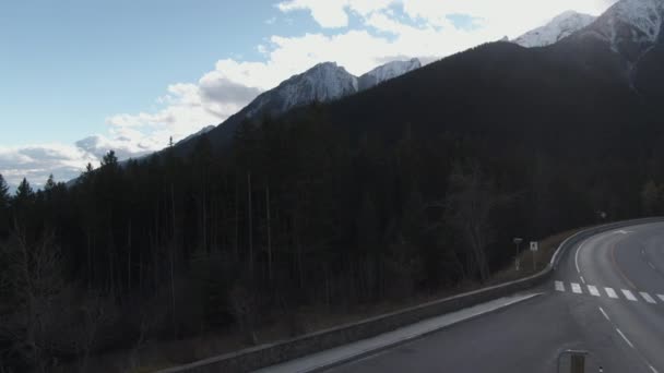 Воздушный Рейсинг Hwy Вершину Горы Британская Колумбия — стоковое видео