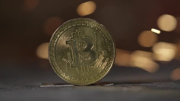 체인에 암호화 동적인 Bitcoin Altcoin 물리적 동전의 — 비디오