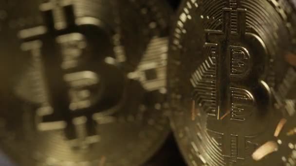 Blok Zincirindeki Kripto Para Birimi Dinamik Ayarlarda Bitcoin Altsikkelerin Yakın — Stok video