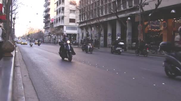 Atina Yunanistan Merkezinde Trafik — Stok video