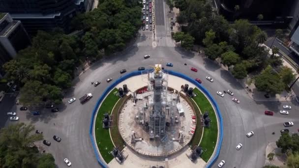 Onthulling Shot Mexico City Van Angel Independence Roundabout — Stockvideo