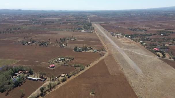 Aerial Overview Old Abonded Airstrip Rural Kenya — Stock Video