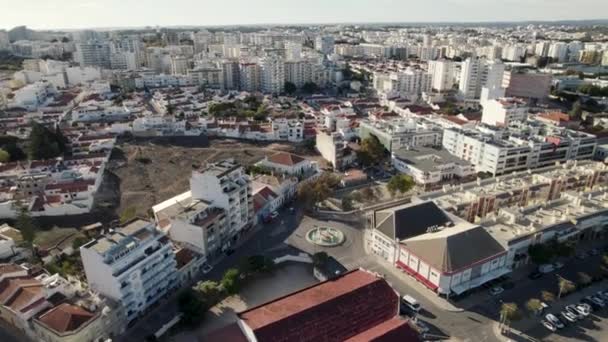 Portimao Luchtfoto Stadsgezicht Algarve Vastgoed Vakantiebestemming — Stockvideo