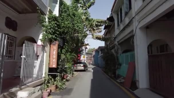 Umzug Auf Kleiner Straße Penang George Town Morgen — Stockvideo