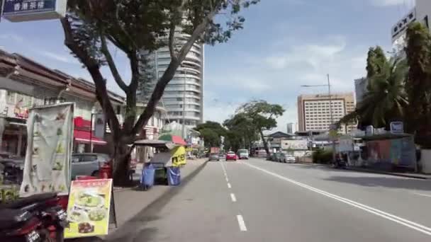 Przenieś Się Jalan Macalister Road Niebieski Słoneczny Dzień — Wideo stockowe