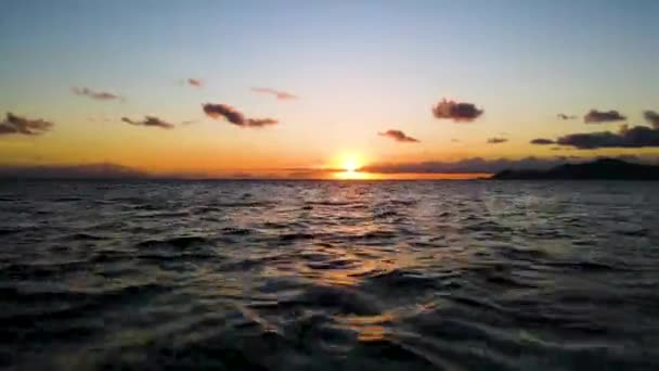 塞舌尔La Digue Ocean Sunset Drone2 Mp4 — 图库视频影像