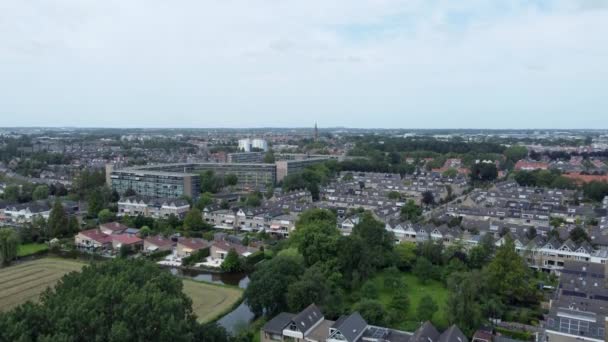 对荷兰萨森海姆镇和周边地区的空中射击 — 图库视频影像