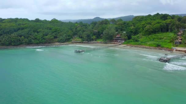 Пляж Банг Бао Дерев Яний Пірс Кох Куд Трат Таїланд — стокове відео