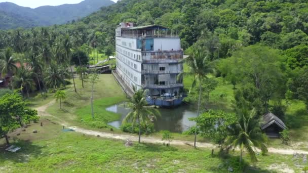 Chalé Barco Abandonado Navio Fantasma Grand Lagoona Koh Chang Trat — Vídeo de Stock