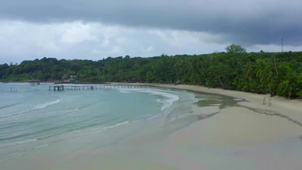 Bang Bao Spiaggia Molo Legno Koh Kood Trat Thailandia Sud — Video Stock