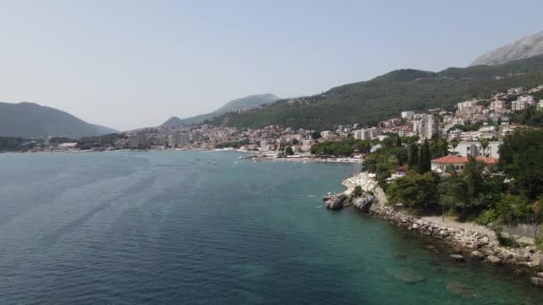 Herceg Novi Igalo Montenegro Vista Aérea Das Cidades Costeiras Litoral — Vídeo de Stock